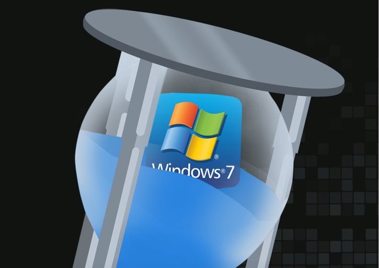 Windows 7 in an hourglass
