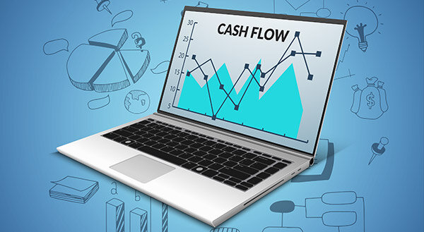 Graph of cash flow rising