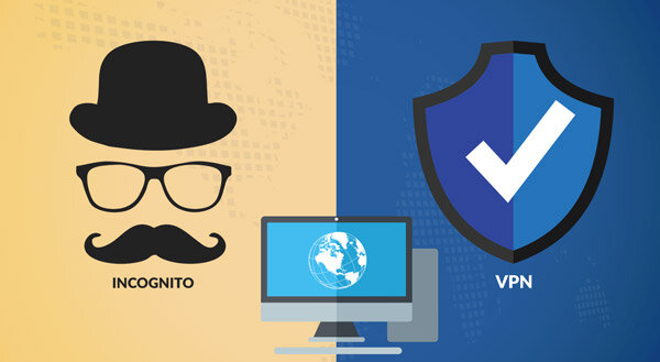 clipart comparing incognito and VPN