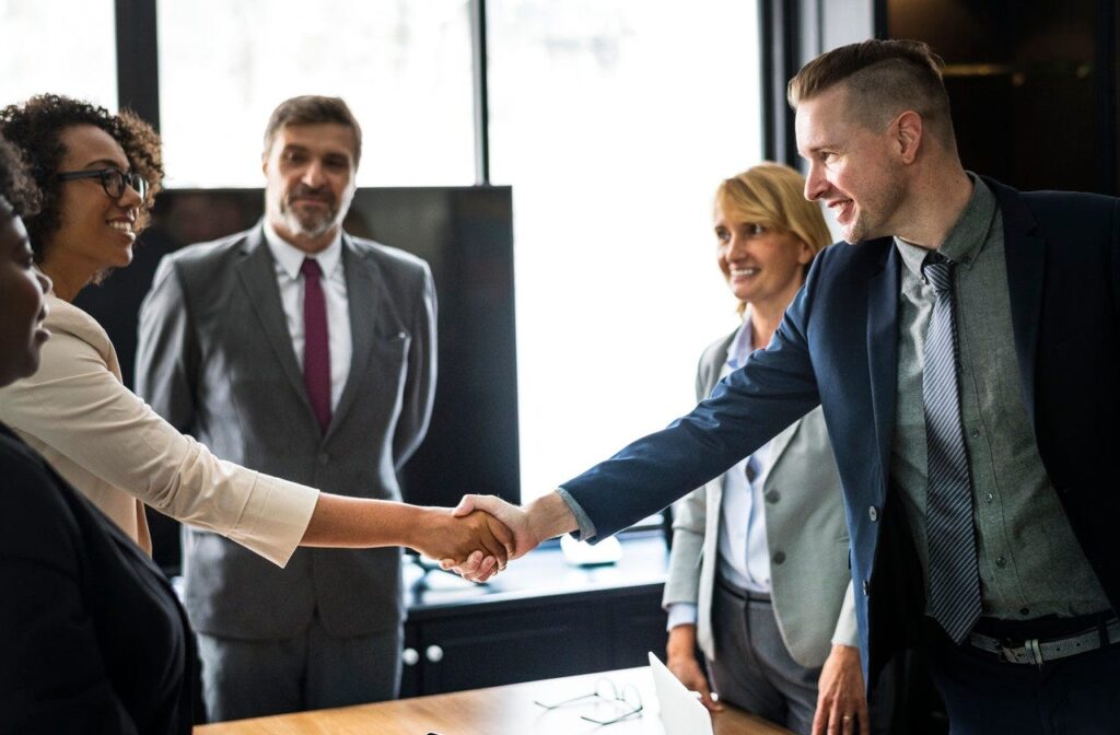 New client handshake meeting